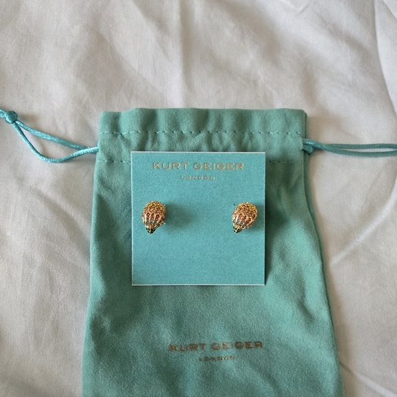 Kurt Geiger Gold Stud Earrings - Picture 1 of 2